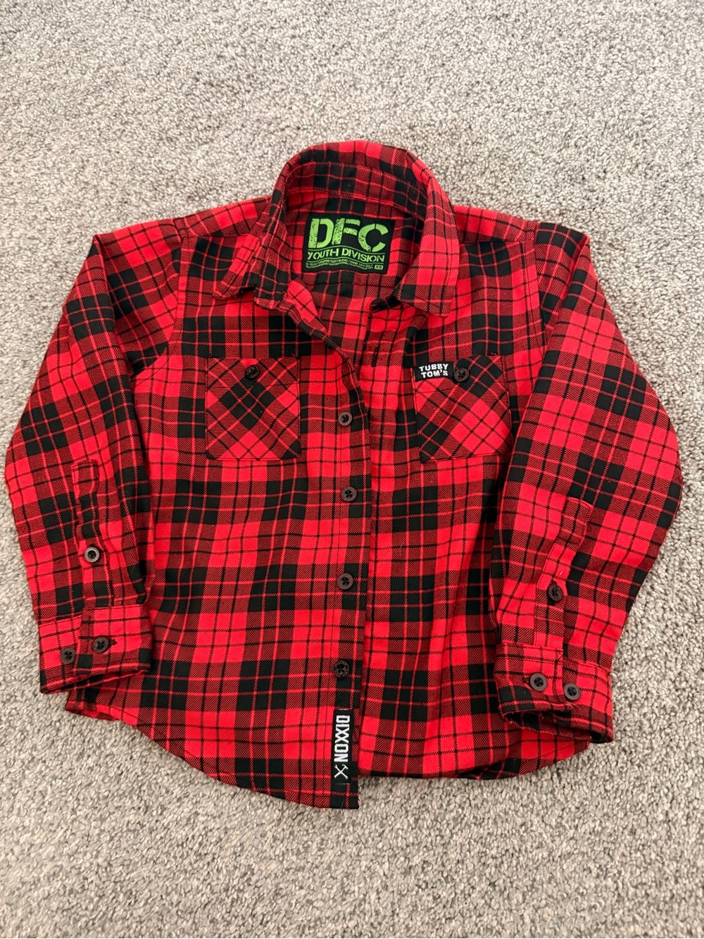 DIXXON Red and Black Plaid Button-Down Shirt